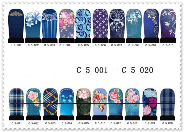 Adesivos água para Unhas - cobertura total - Série Blue