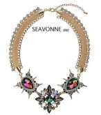 Colar vintage de luxo FlowerCrystal Gótica exagerada N1026